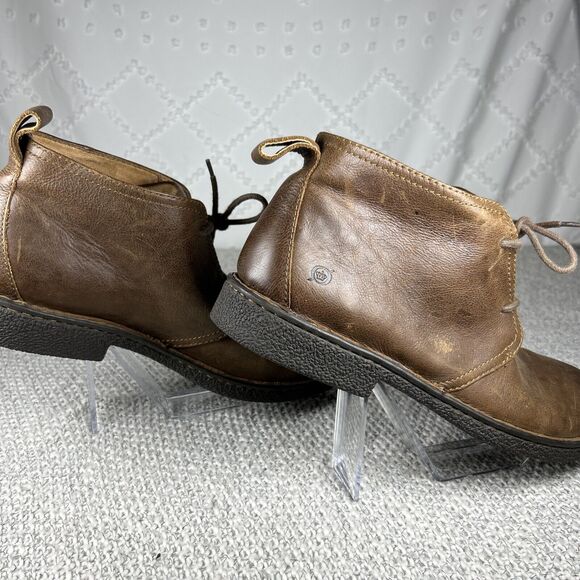 Born Bismark Chukka Boot Lace Up Pull Tab Dark Brown Leather Men's Size 13 - Picture 6 of 10